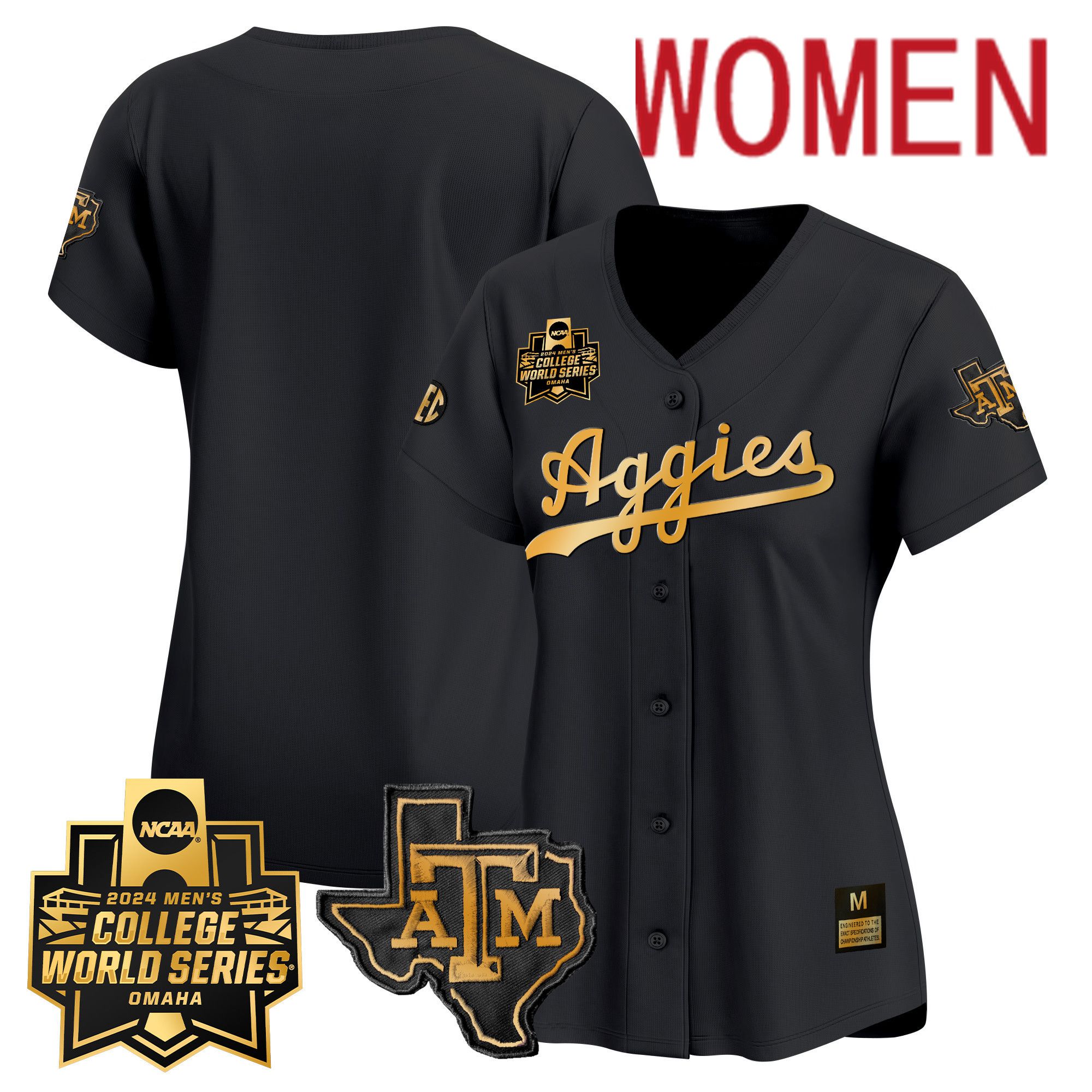Women Texas A&M Aggies Blank Black 2024 College World Series Vapor Premier Limited NCAA Jersey->customized nfl jersey->Custom Jersey